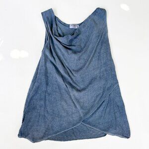 Lightweight Blue Dye Tunic Wrap Top